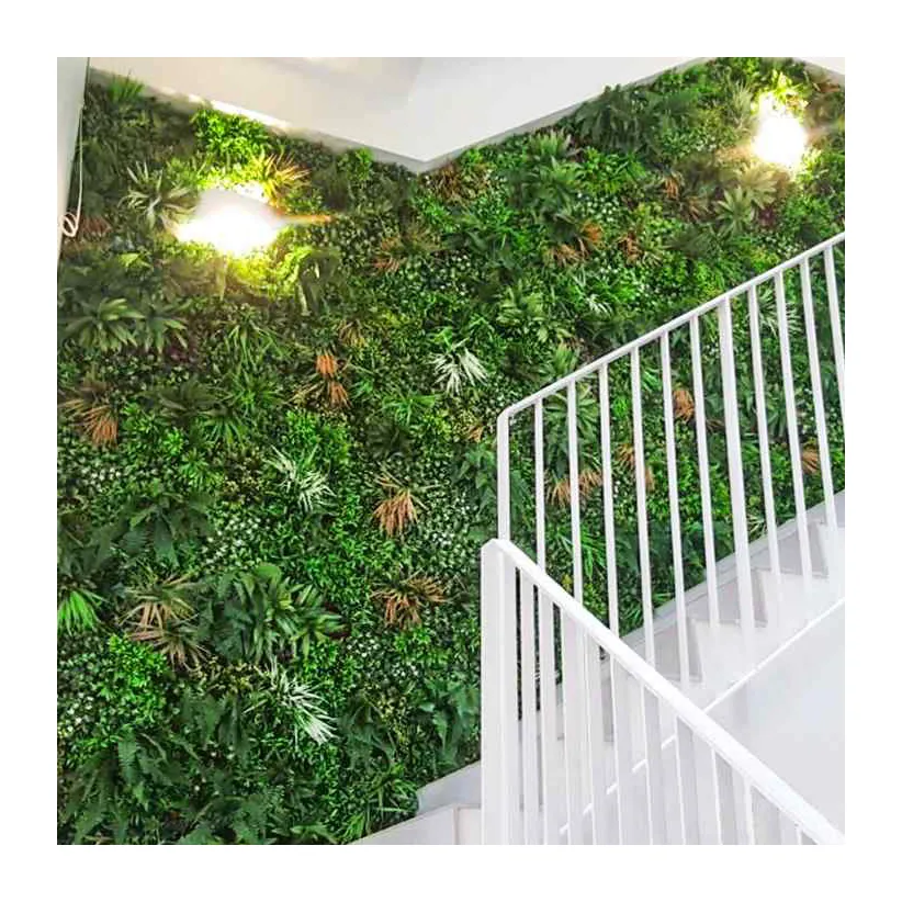 Linwoo Customized Jungle Style Vertical Plants Wall Artificial Green Plants Green Grass Wall For Home Decoration garden supplies