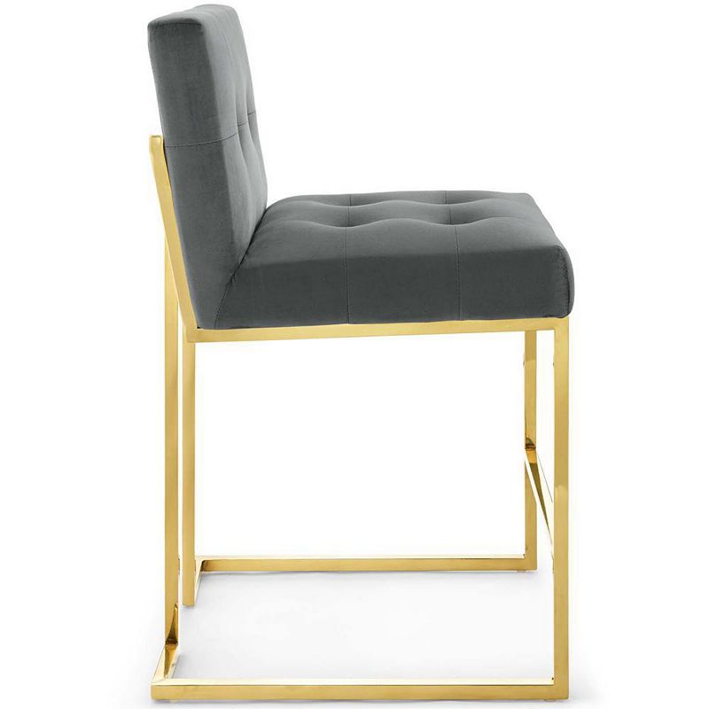 Modway Privy Gold Stainless Steel Performance Velvet Counter Stool