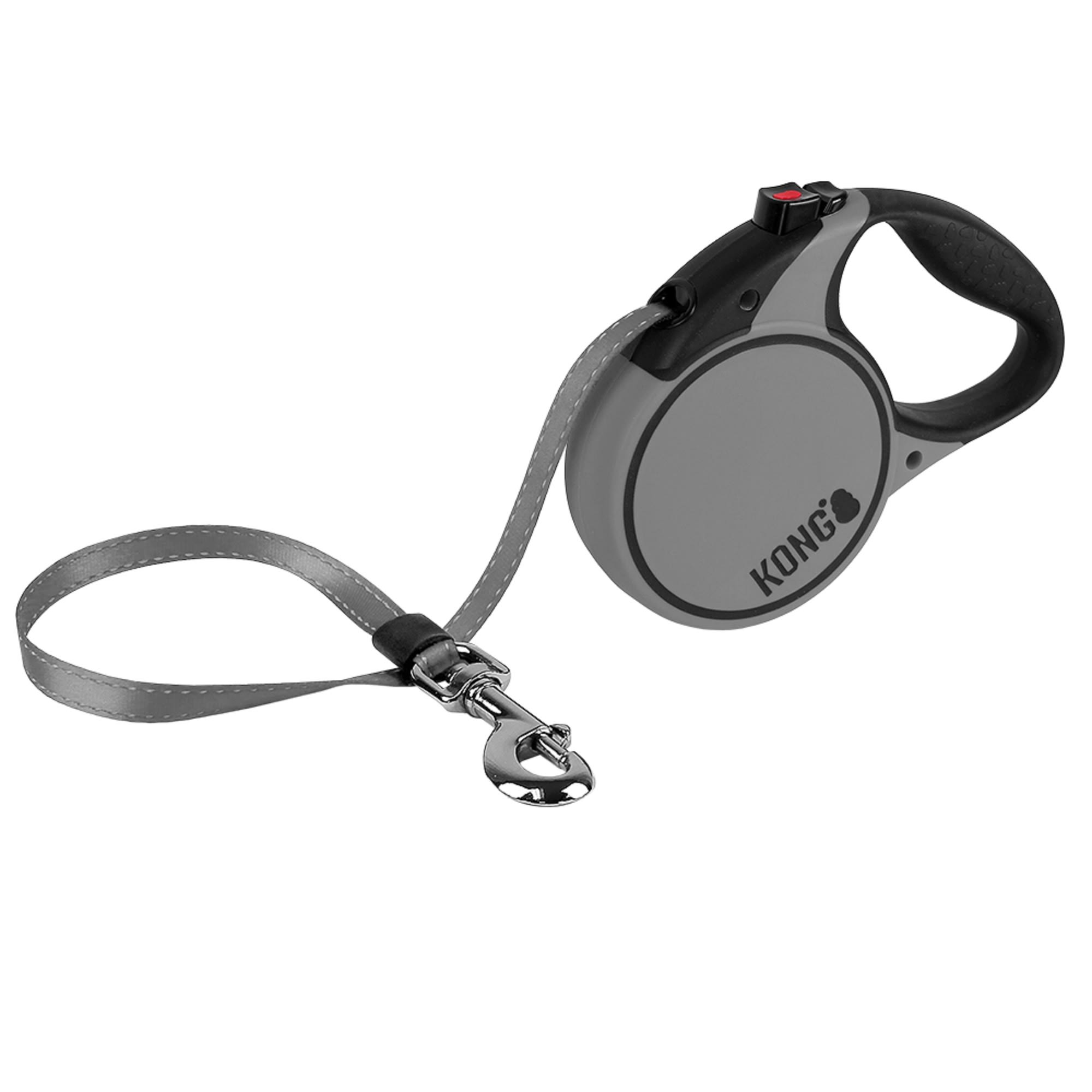 KONG Gray Terrain Retractable Dog Leash for Dogs Up To 110 lbs.， 16 ft.