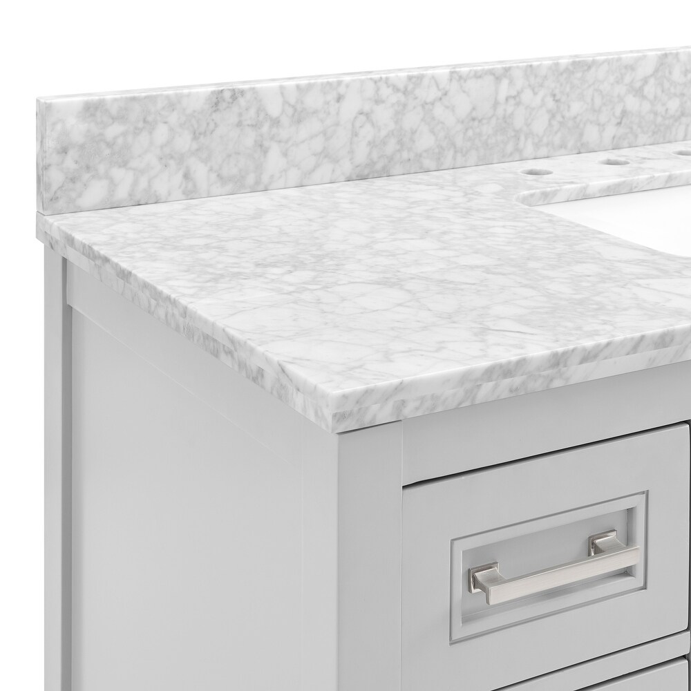 TimelessChic 48 in Undermount Single Sink Bathroom Vanity with Carrara Natural Marble Top