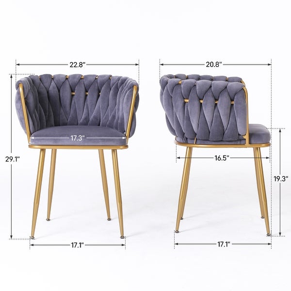 JASIWAY Velvet Accent Chair with Back Arm and Gold Metal Legs