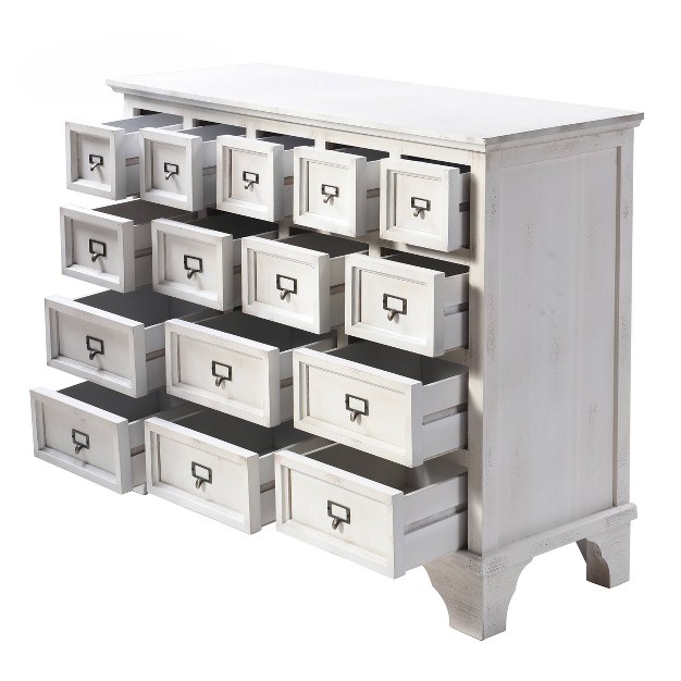 Apothecary Cabinet With 15 Drawers White Stylecraft