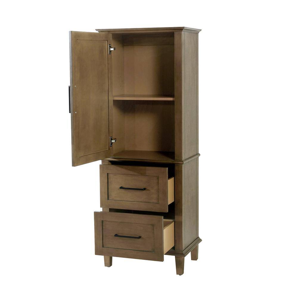 Home Decorators Collection Sonoma 23 in. W x 15 in. D x 60 in. H Linen Cabinet in Almond Latte Sonoma LC-AL