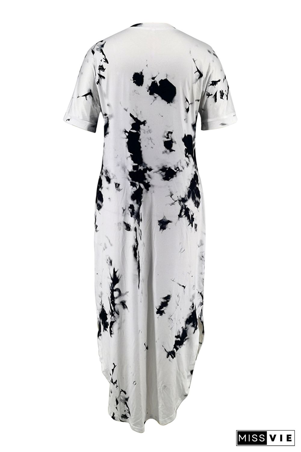 Tie Dye Printed Split Pocket Maxi Dress