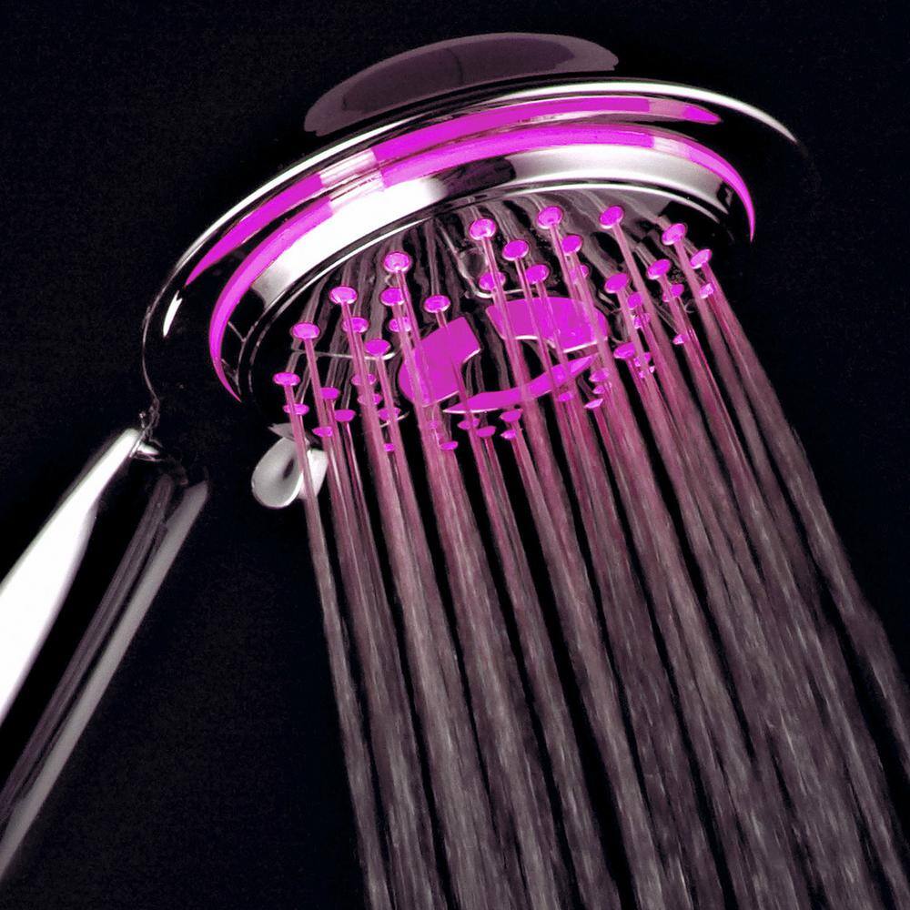 Power Spa 4-Spray Setting LED Handheld Shower in Chrome 1490