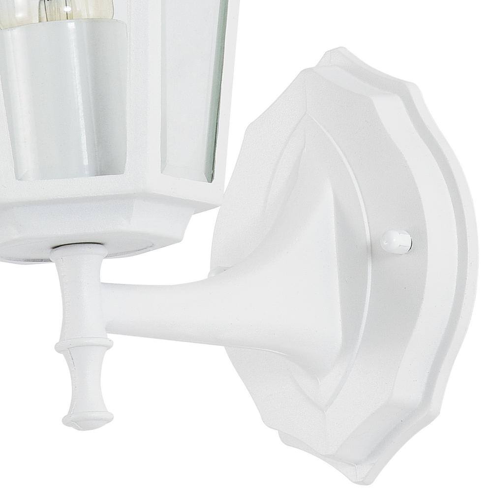 C Cattleya 1-Light White Die-Cast Aluminum Outdoor Wall Lantern Sconce (2-Pack) CA1905-2W