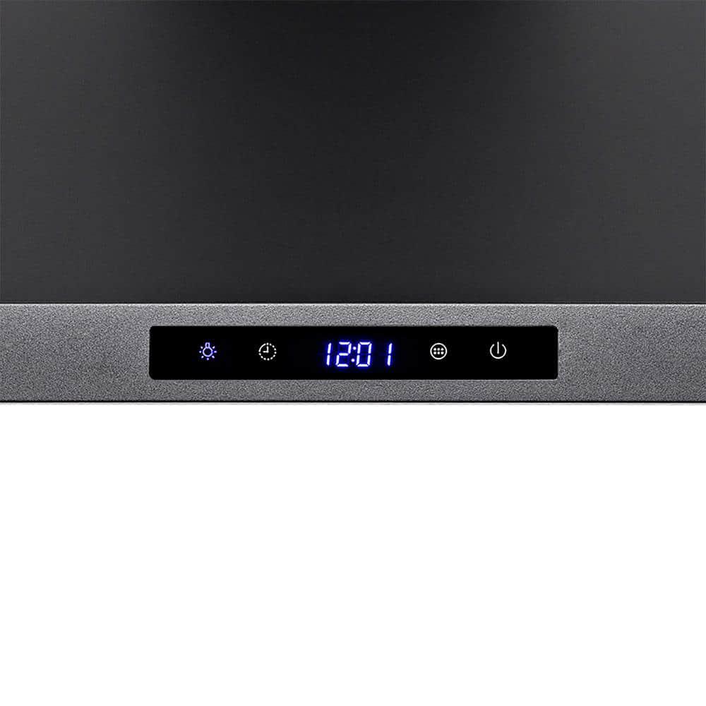 AKDY 30 in 217 CFM Convertible Kitchen Wall Mount Range Hood in Black Painted Stainless Steel with Lights