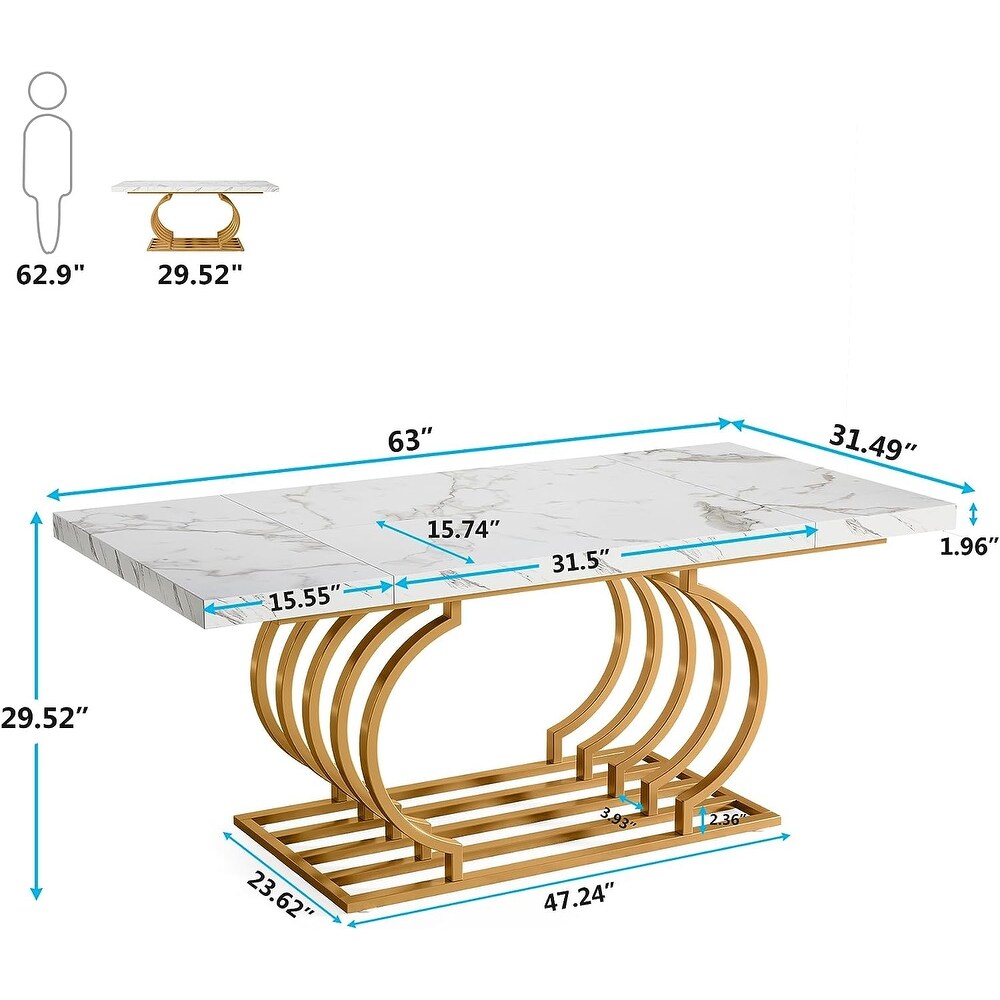 White and Gold Executive Desk  Large Computer Desk Home Office Desk