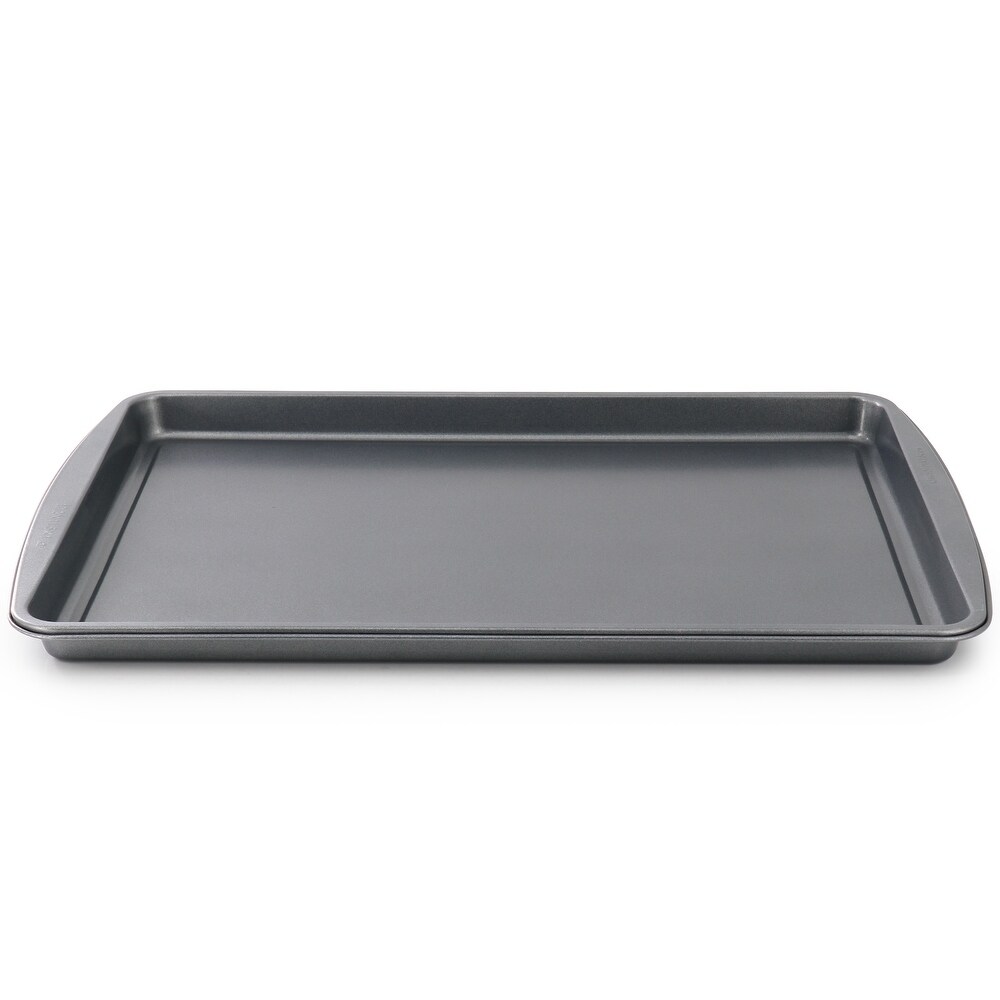 Simply Essential 3 Piece Nonstick Carbon Steel Baking Sheet Pan Set in Gray