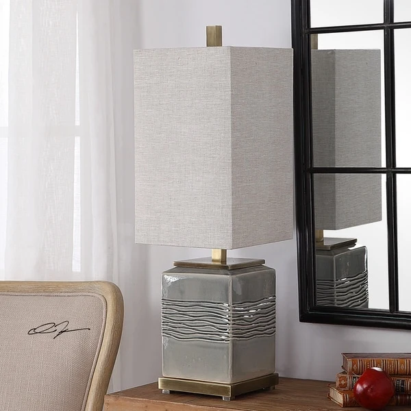 Uttermost Covey Warm Grey Glaze Buffet Lamp