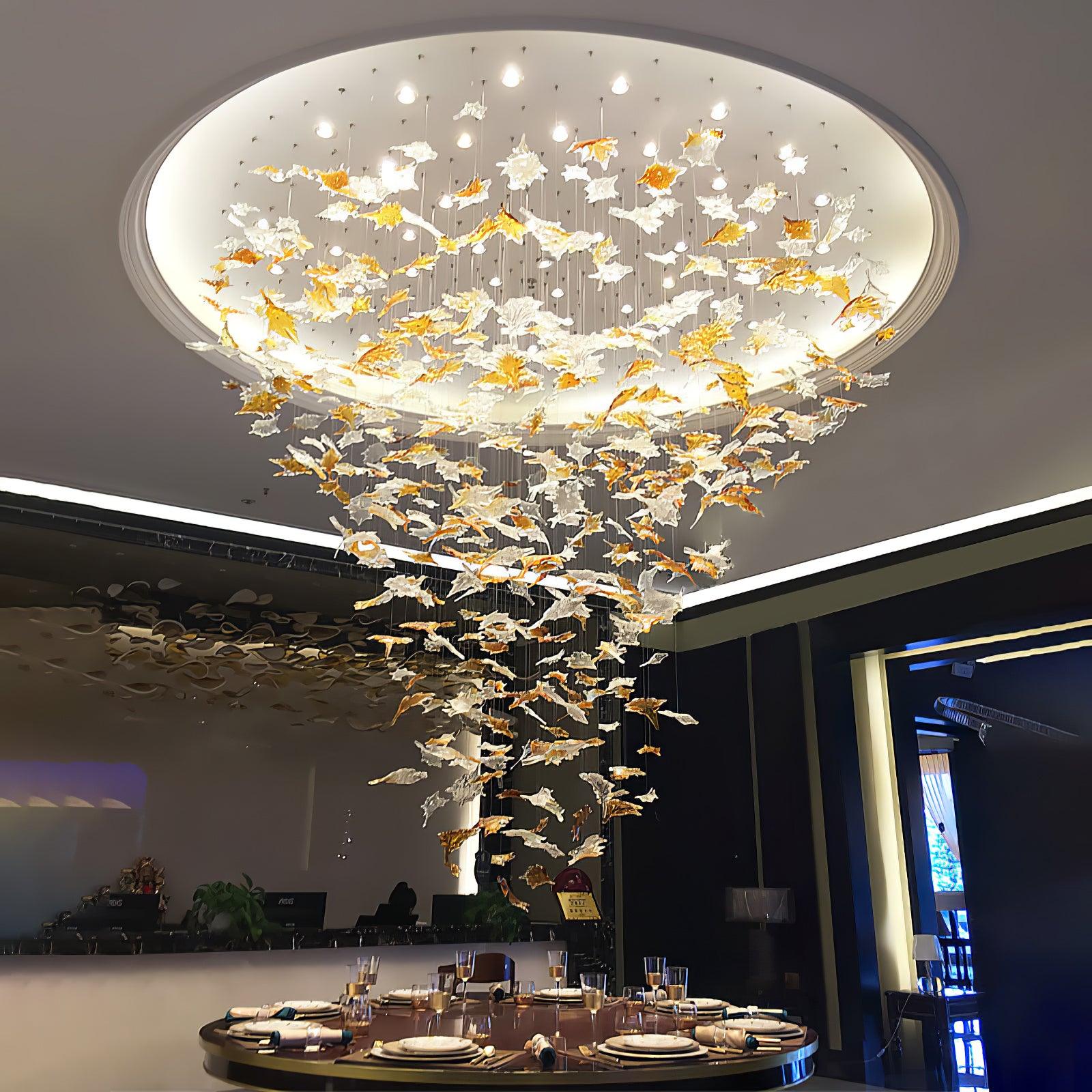 Multicolor Crystal Maple Leaf Chandelier