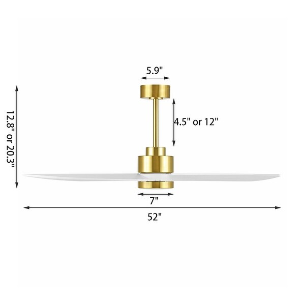 WINGBO 52-inch 3-Blades Indoor Celiing Fan with LED Light and Remote - N/A Shopping - The Best Deals on Ceiling Fans | 41137479