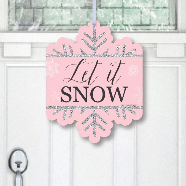 Big Dot Of Happiness Pink Winter Wonderland Hanging Porch Snowflake Birthday Party And Baby Shower Outdoor Decor Front Door Decor 1 Pc Sign