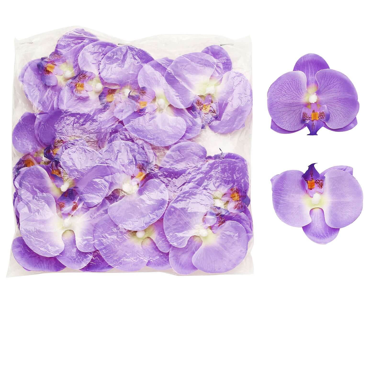 20 Flower Heads Lavender Lilac Artificial Silk Orchids DIY Crafts 4