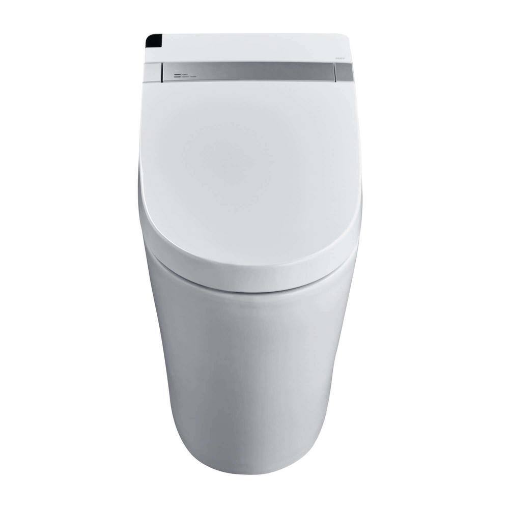 FINE FIXTURES Wave 1-piece 28.75 in. 1.28 GPF Dual Flush Elongated Toilet and Bidet Seat in White ST1W