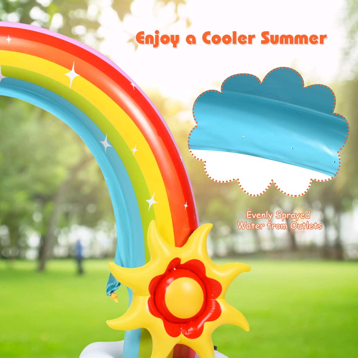 Costzon Inflatable Rainbow Sprinkler for Kids, 96