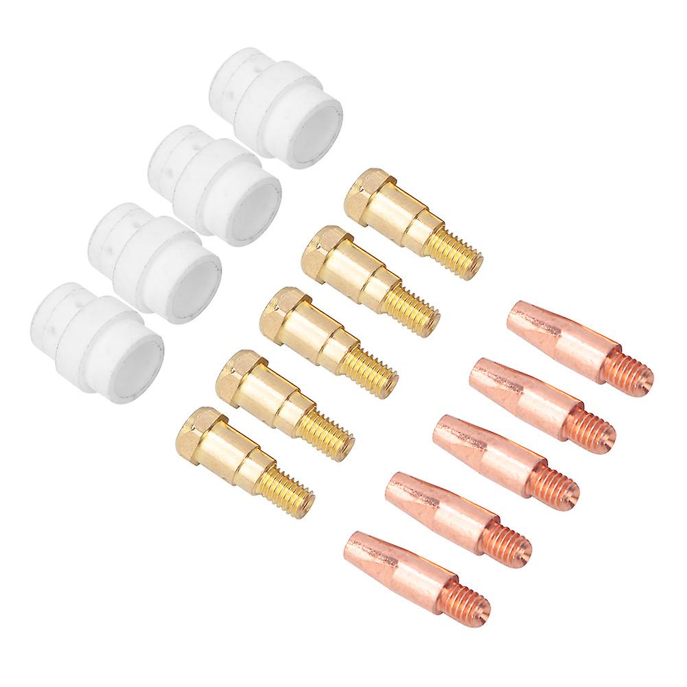 14pcs Contact Tip Gas Diffuser Tip Holder Set For Binzel 24kd Mig Welding Torch1.0mm