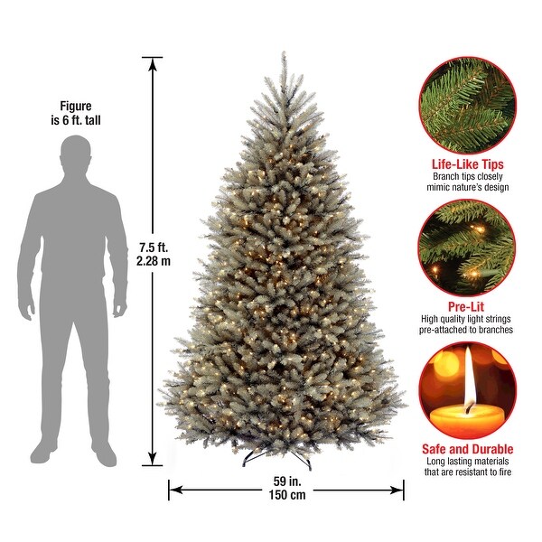 National Tree Company 7.5 ft. Dunhill Blue Fir Tree with Clear Lights