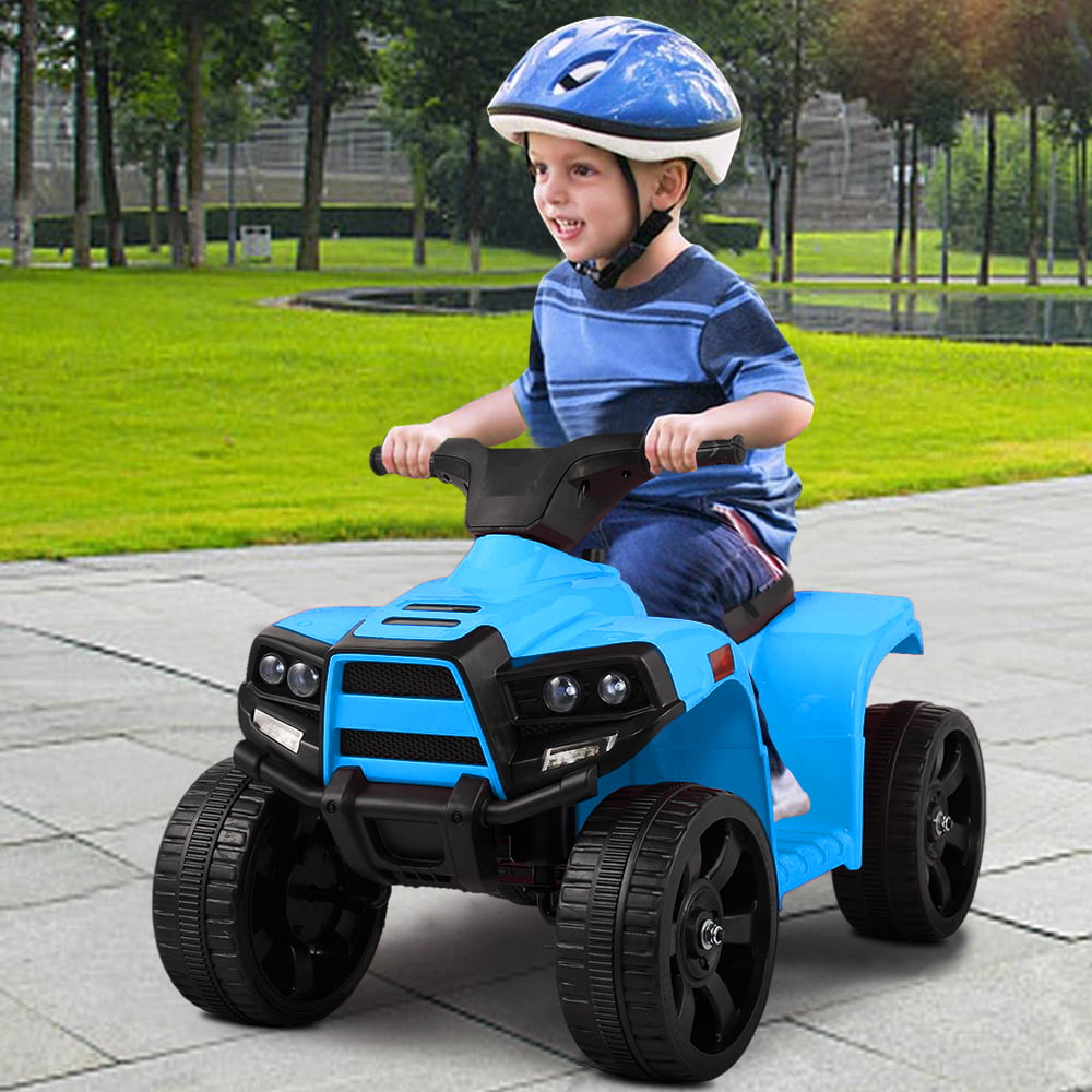 iRerts 6V Kids Ride on Toys, Battery Powered Ride on ATV Cars for Boys Girls Birthday Gifts, Kids Electric Cars for Toddlers, Kids Electric Ride on Vehicles with Headlights, Horn, Blue