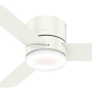 Hunter Minimus 44 in. Low Profile Integrated LED Indoor Fresh White Ceiling Fan with Light Kit and Remote 59452