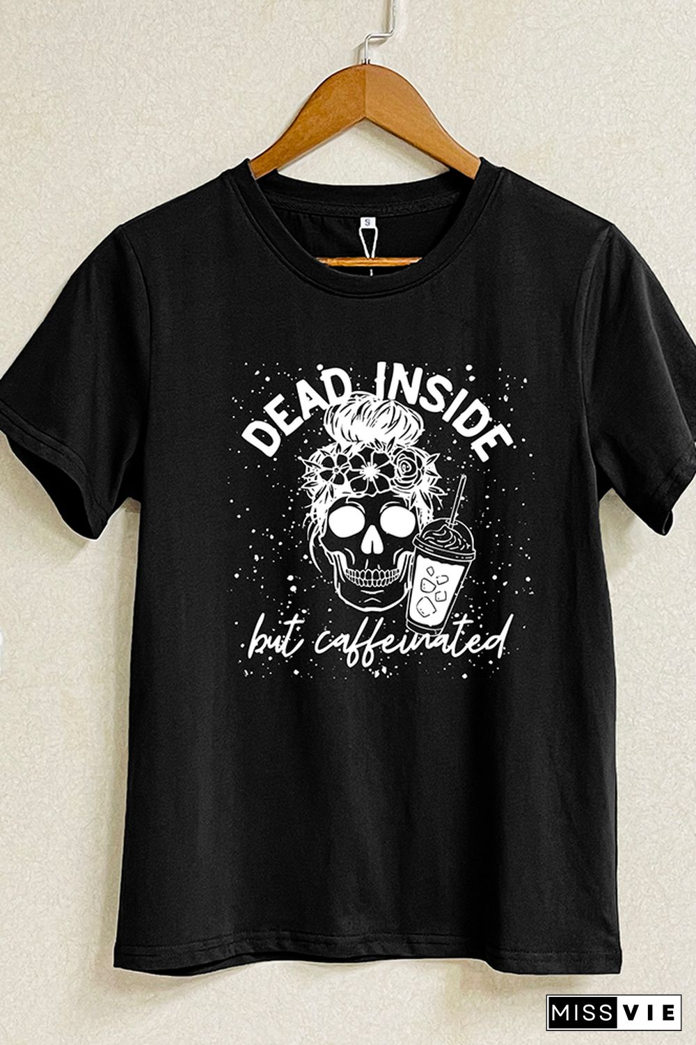 Dead Inside But Caffeinated Short Sleeve Graphic Tee Wholesale