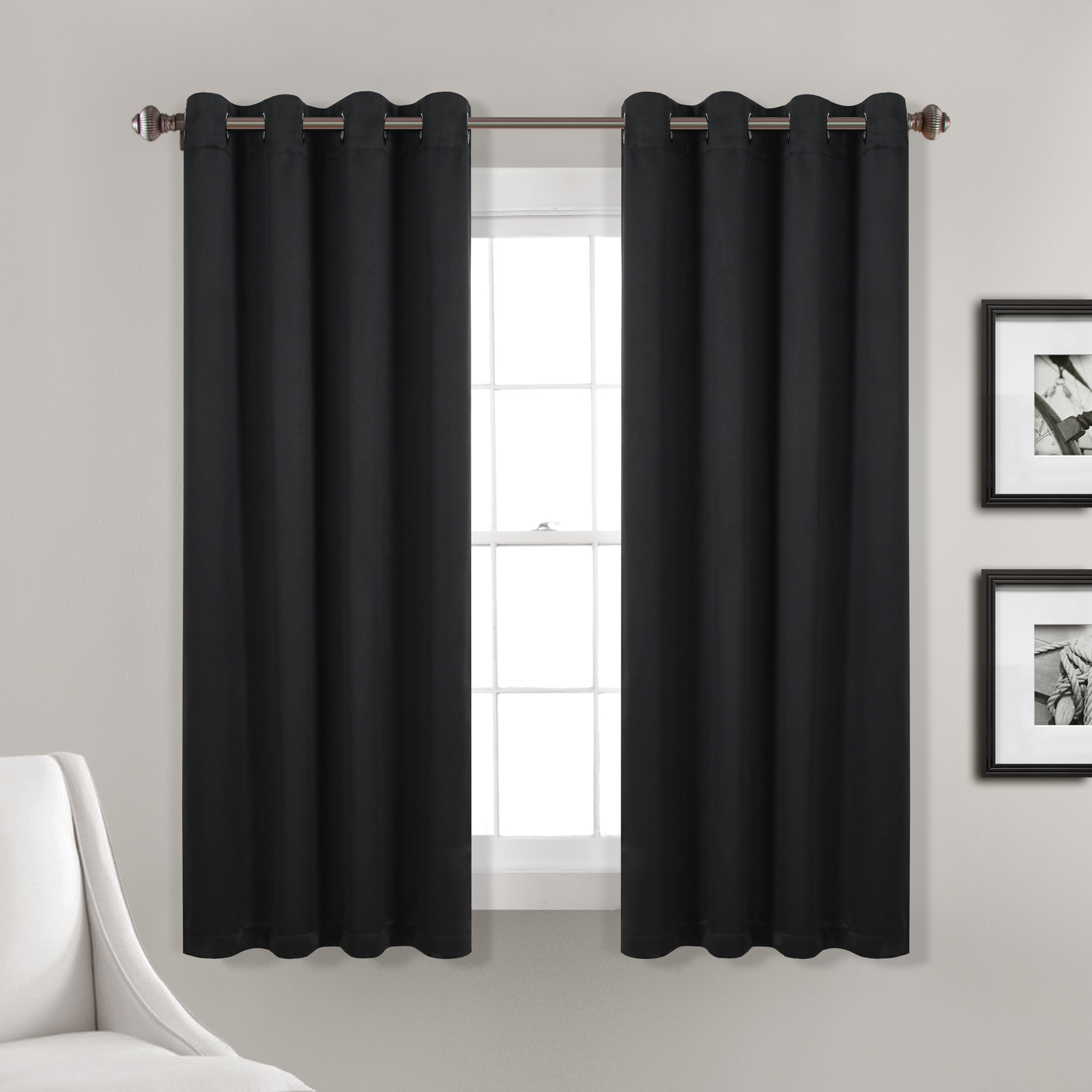 Insulated Grommet Blackout Window Curtain Panel Set