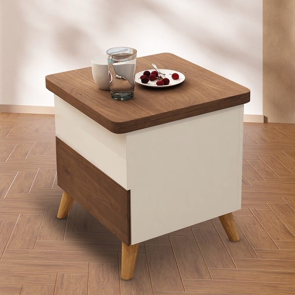 JASIWAY Modern Lift Top Coffee Table with Storage Drawers