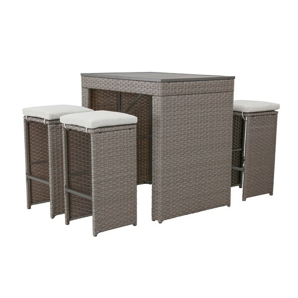 Patio Festival 5Piece Outdoor Patio Wicker/Rattan Bar Set