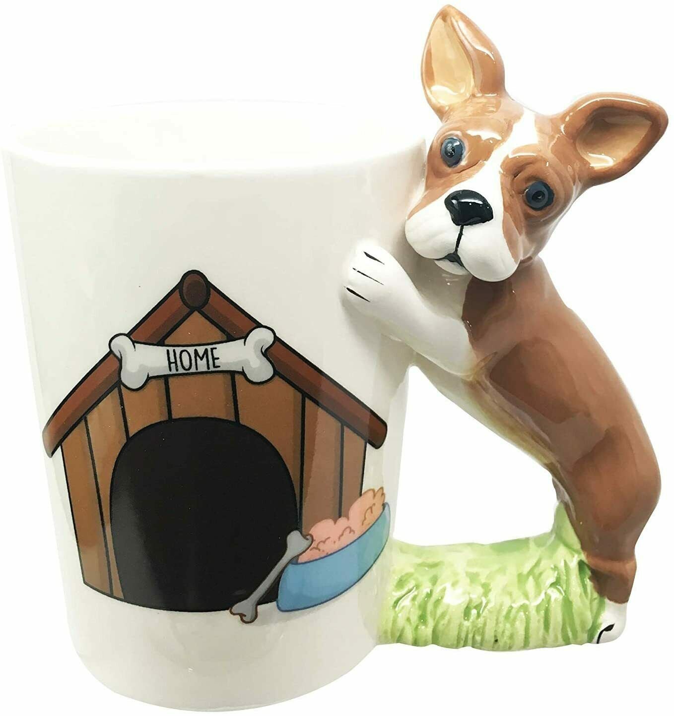 1 French Bulldog Puppy With Bone Kennel 12oz Ceramic Mug Coffee Cup Home Kitchen EBR02