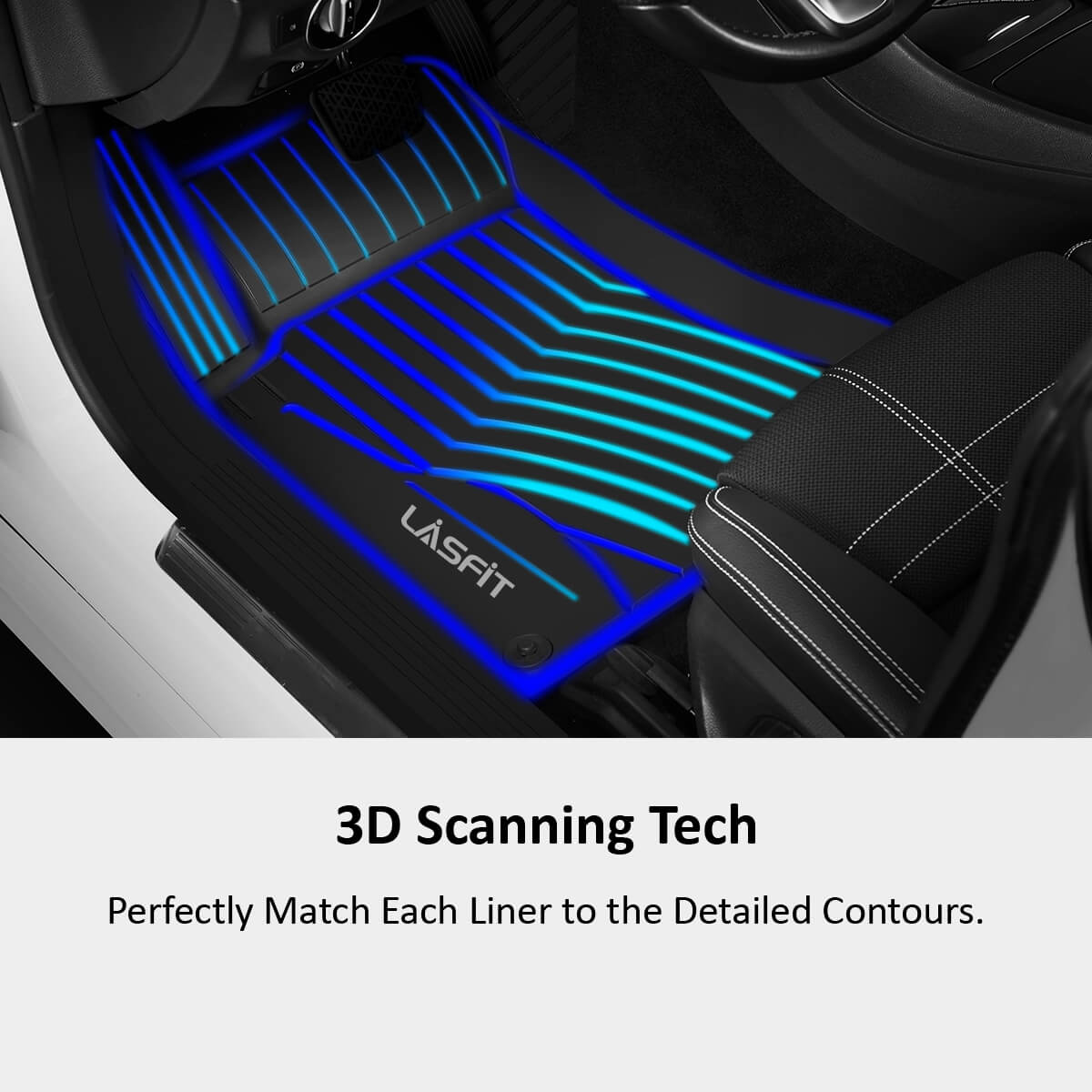 LASFIT Tesla Model Y 2020 2021 2022 Custom Floor Mats TPE Material 1st and 2nd and Cargo Liners(Fit 5 Seats only，Don't fit 7 Seats)