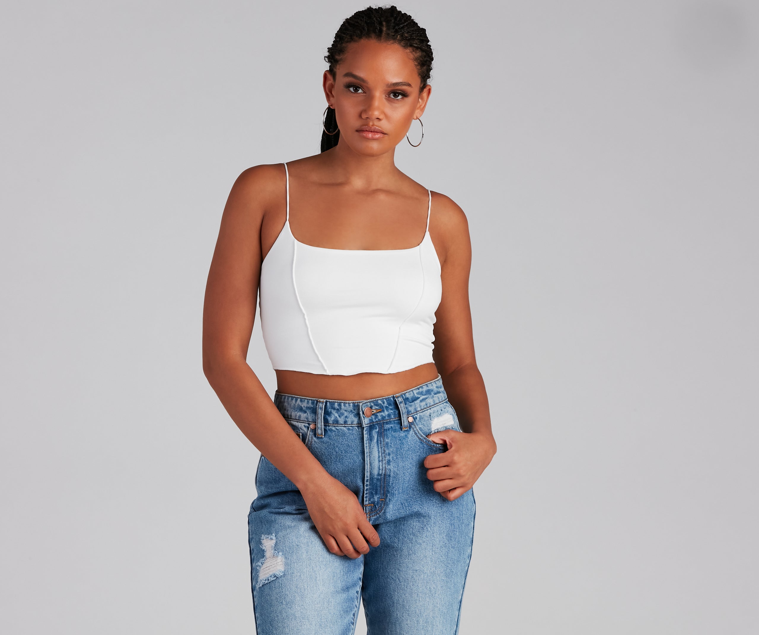 PLACEHOLDER - You're Not Basic Seam Crop Top