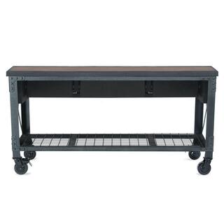 Duramax Building Products 72 in. x 24 in. 3-Drawers Rolling Industrial Mobile Workbench Cabinet and Wood Top 68001