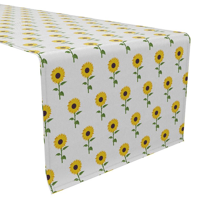 Table Runner， 100% Cotton， 16x72， Sunflower Repeat