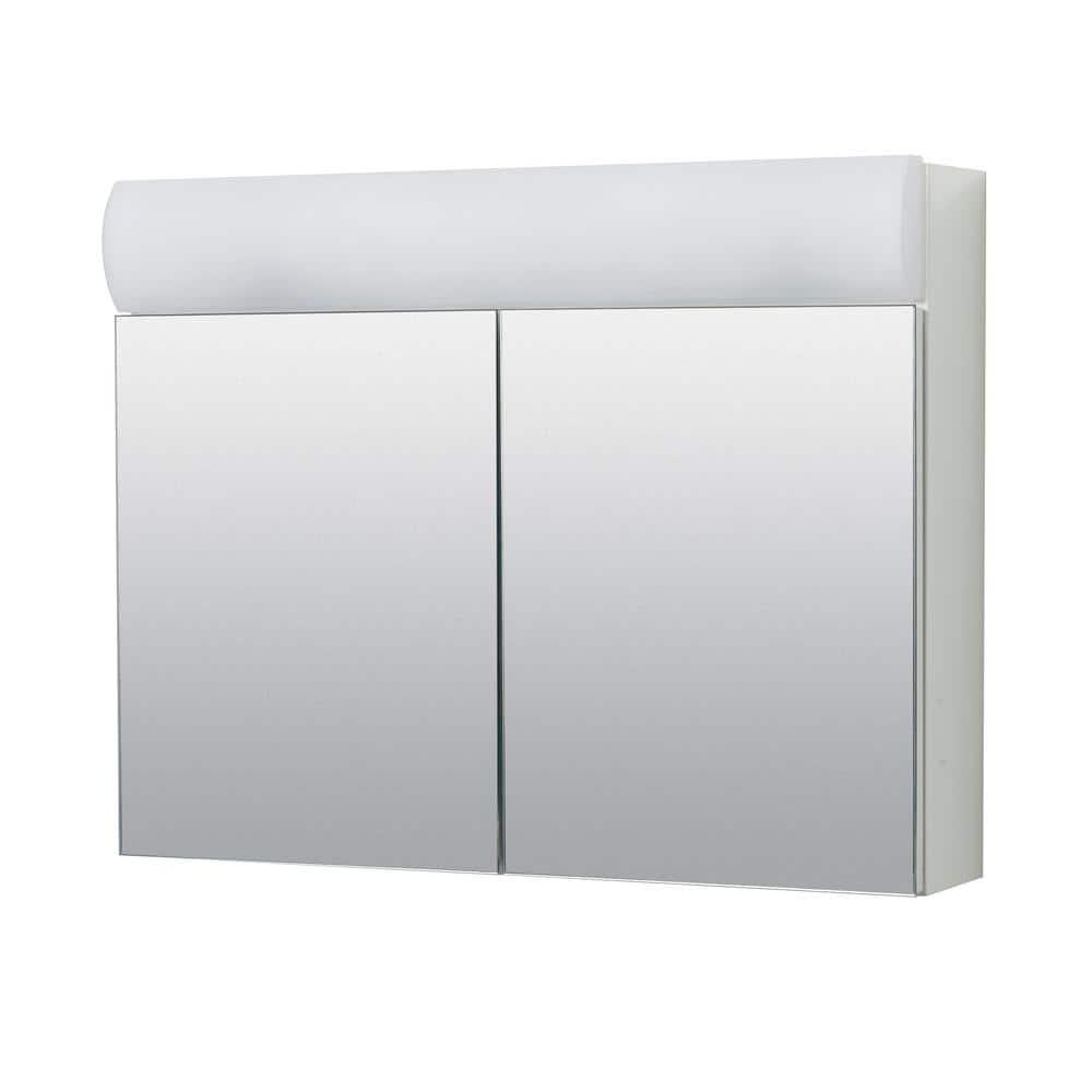 Zenna Home 2325 in W x 1863 in H Lighted Frameless White SurfaceMount Medicine Cabinet with Mirror