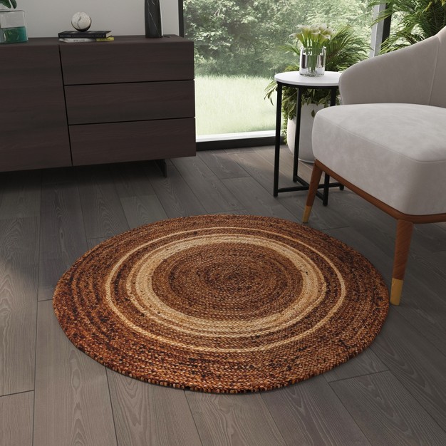 Masada Rugs Braided Design Jute Area Rug