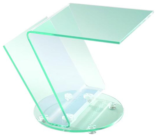 Clear Glass Side Stand   Contemporary   Side Tables And End Tables   by BisonOffice  Houzz