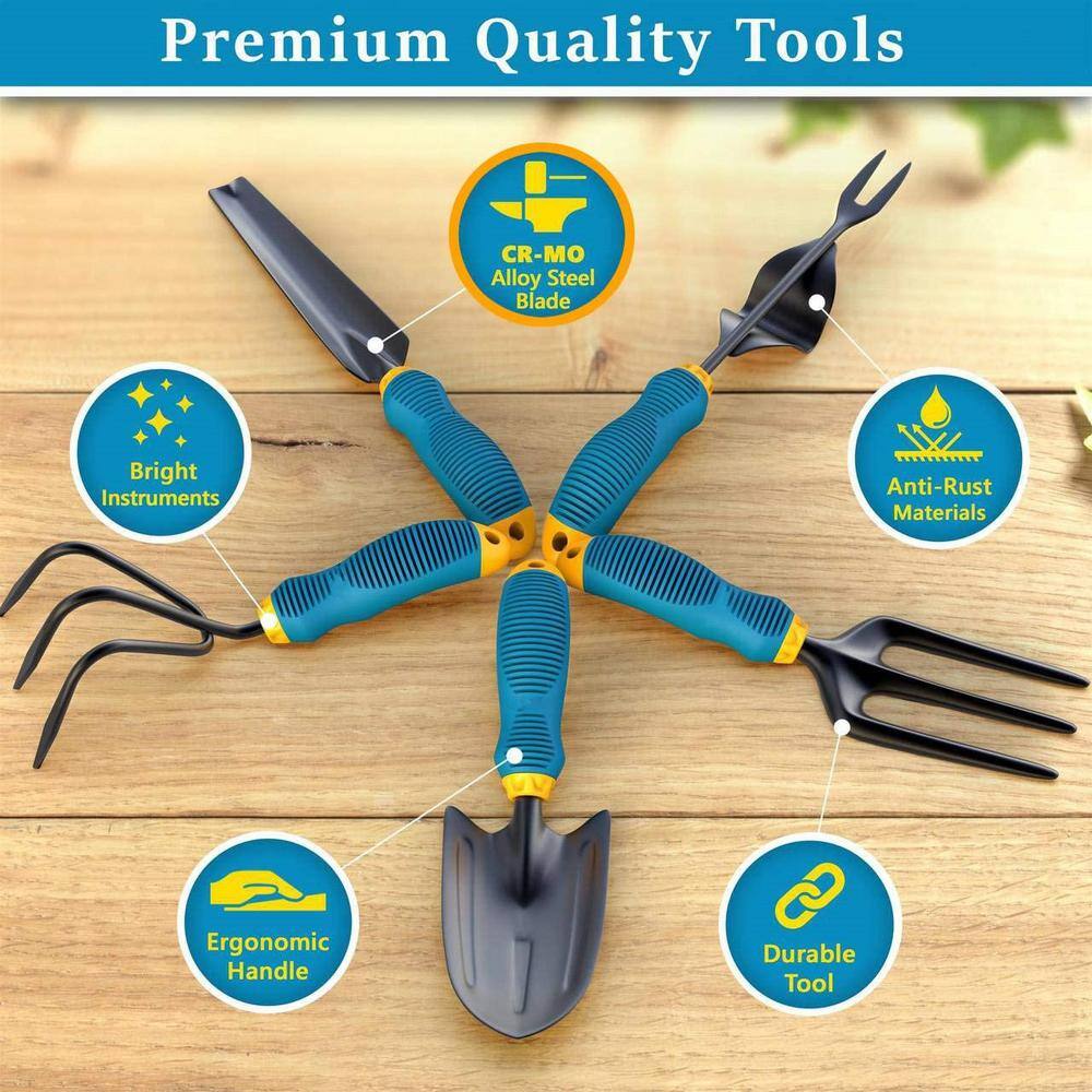 7-Piece Heavy-Duty Alloy Steel Garden Tool Set Garden Tool Set B07943XW96