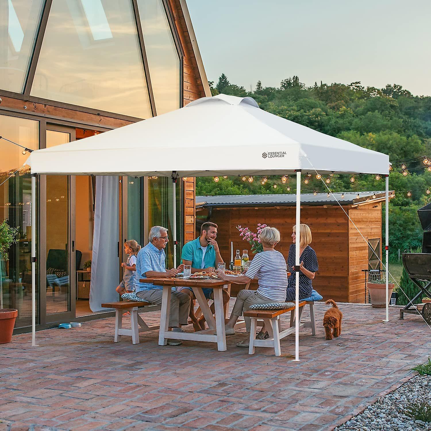 10x10 Pop Up Canopy Po Pup Tent， 10 By 10 Feet Sun Shade Easy Up Canopy Tent With Roller Bag，4 Sandbags And 8 Stakes， Height Adjustable Heavy Duty Rai