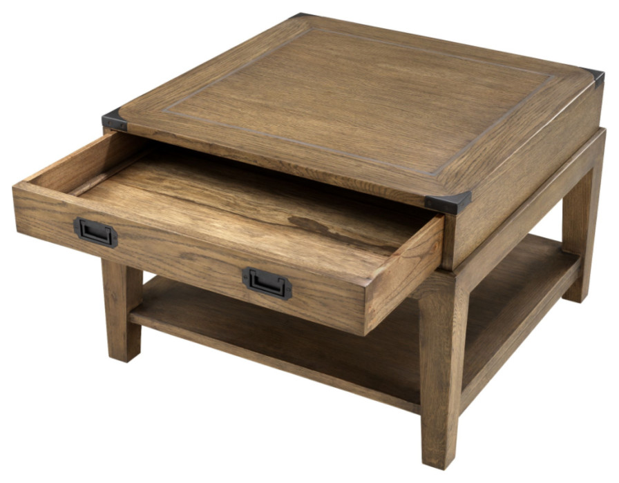 Wooden Side Table  Eichholtz Military   Rustic   Side Tables And End Tables   by Oroa   Distinctive Furniture  Houzz