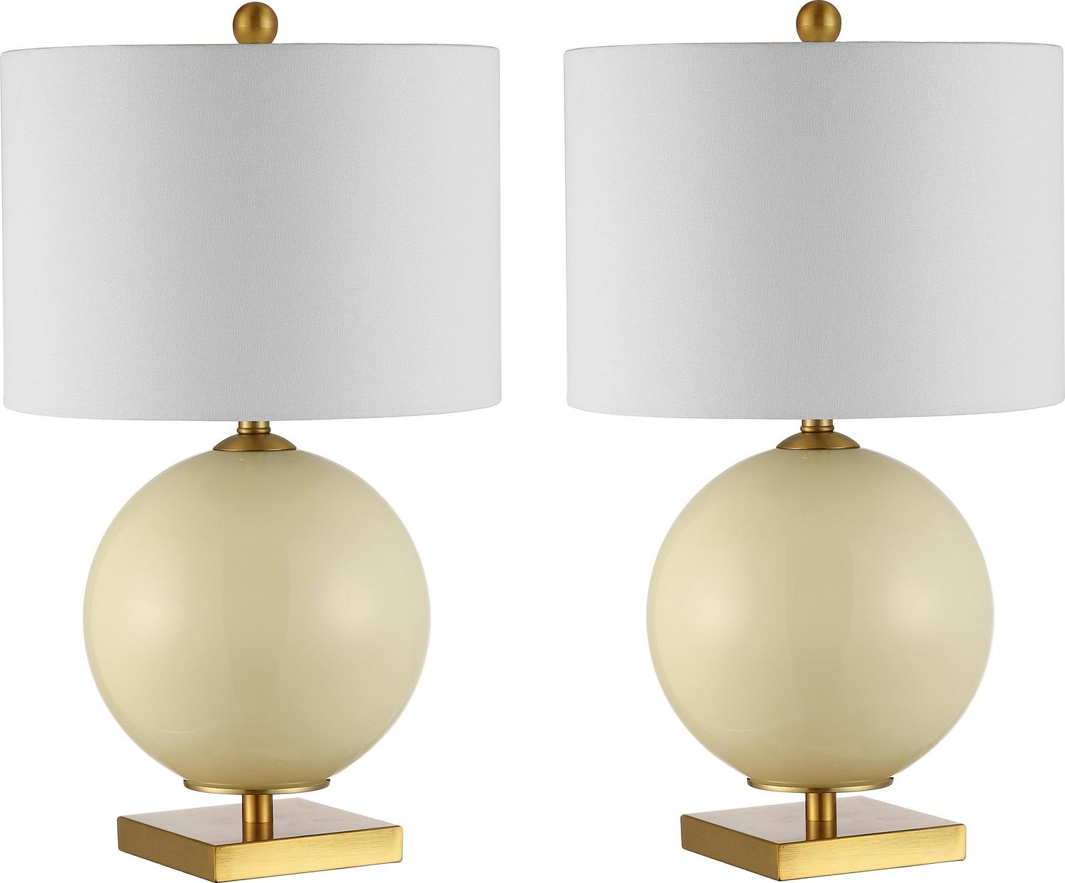 Safavieh Anina 24 in. Sphere Glass Table Lamp， Cream， Set of 2