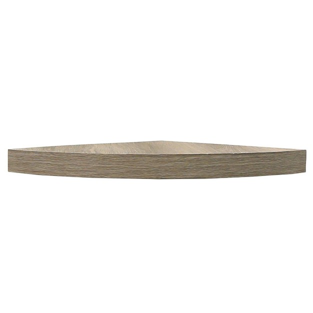 X 17 quot Floating Corner Shelf Wall Mounted Driftwood Gray Inplace