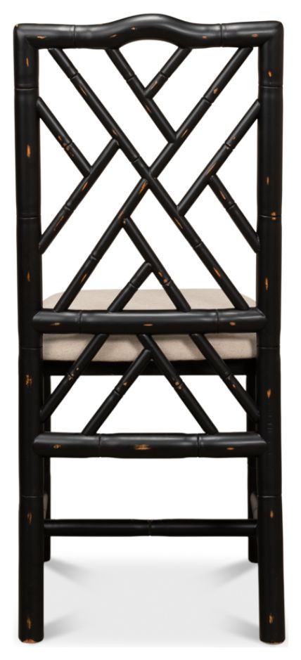 Brighton Bamboo Black Wood Dining Chairs   Traditional   Armchairs And Accent Chairs   by Sideboards and Things  Houzz