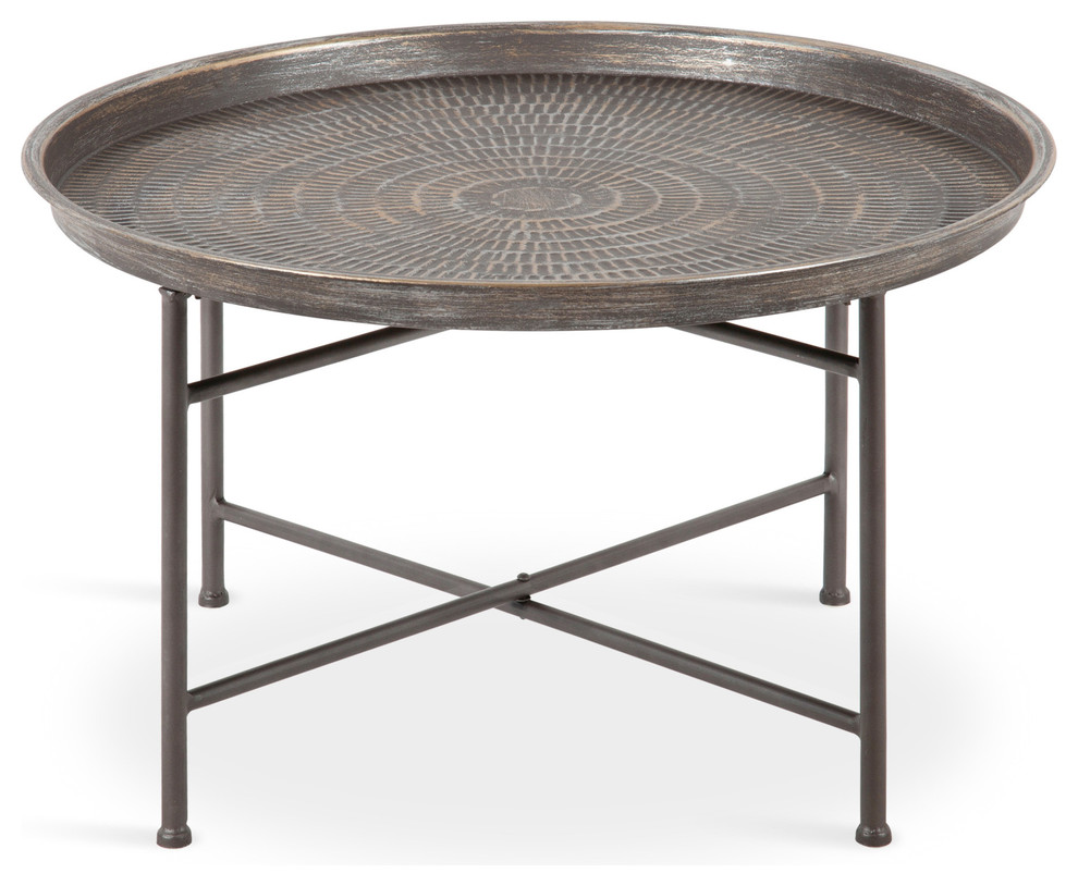 Mahdavi Round Metal Accent Table   Contemporary   Side Tables And End Tables   by Uniek Inc.  Houzz