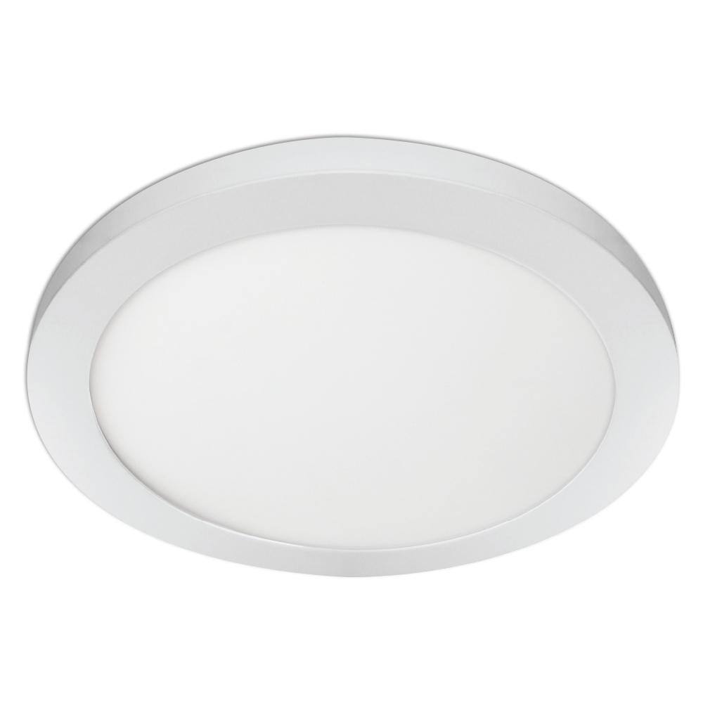 Commercial Electric 15 in. 22.5-Watt White Integrated LED 1650 Lumens Edge-Lit Round Flat Panel Flush Mount Ceiling Light wColor Changing 74212HD