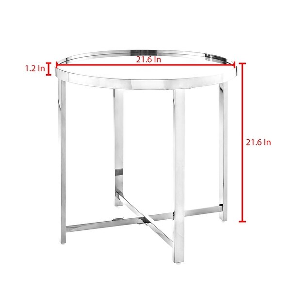 Maxen Mirrored Top End Table