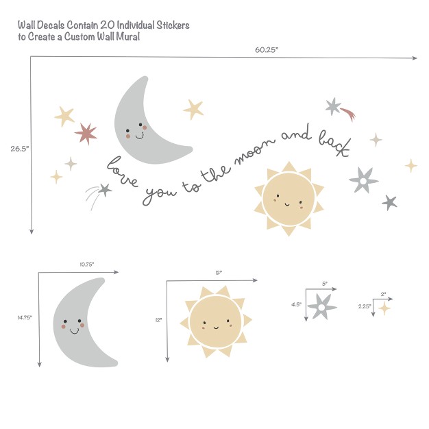 Bedtime Originals Little Star Celestial Moon amp Stars Wall Decal stickers