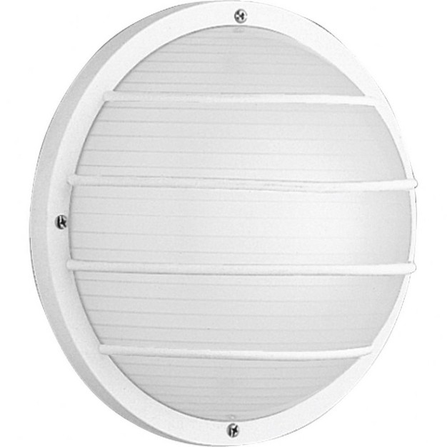 Progress Lighting Bulkhead Collection 1 light Wall ceiling Mount White Cage Polycarbonate Wet Rated