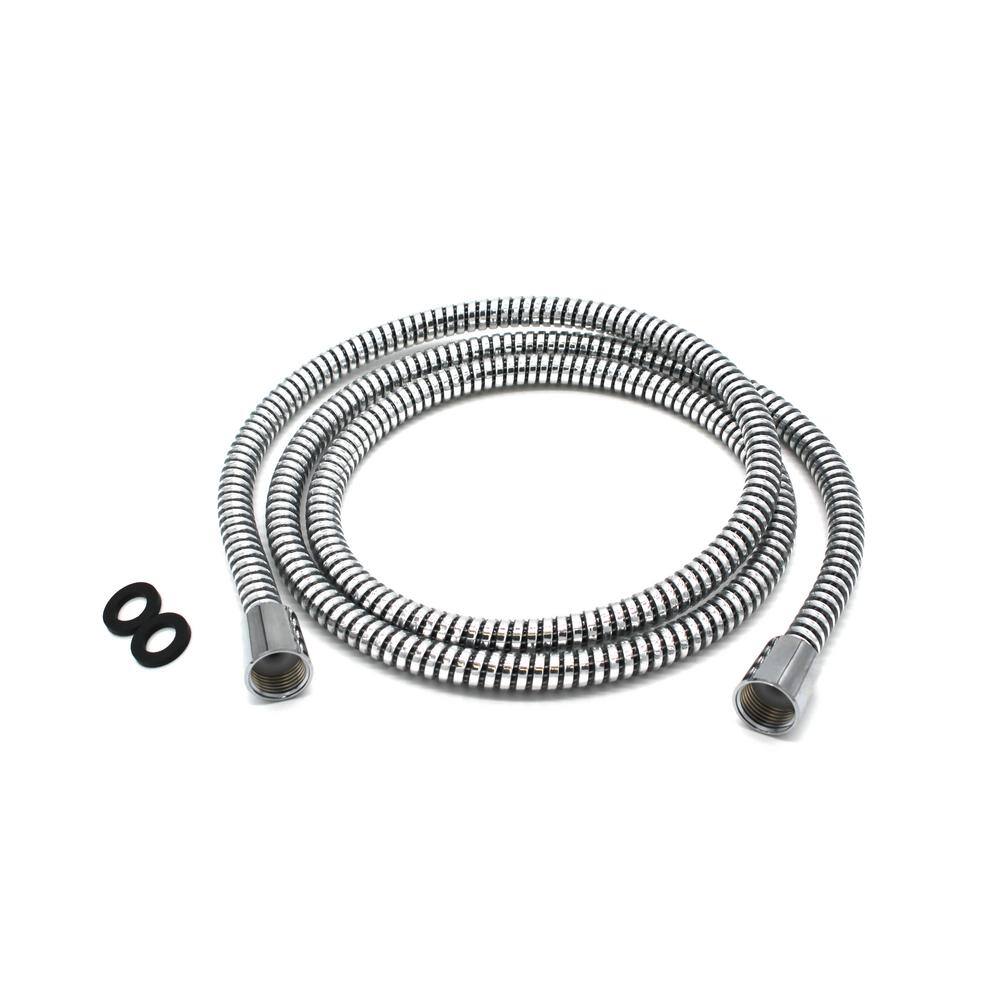 Westbrass 72 in. Extra Long Plastic SuperFlex Handlheld Shower Hose Polished Chrome D355P-CP