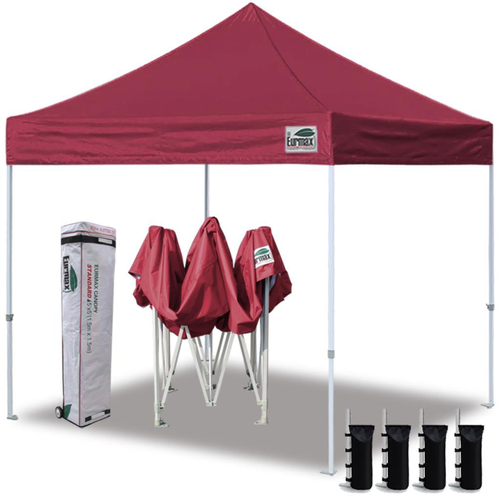 Eurmax Canopy 10' x 10' Burgundy Pop-up Canopy and 56lbs Instant Outdoor Canopy