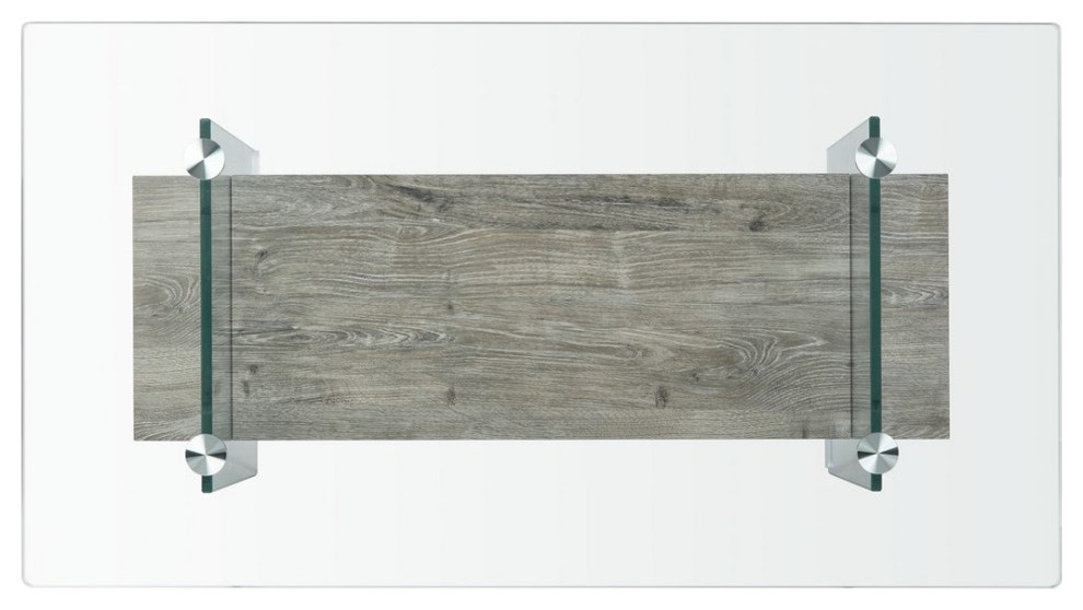 Leah Glass Coffee Table Grey/ Oak   Contemporary   Coffee Tables   by Virgil Stanis Design  Houzz